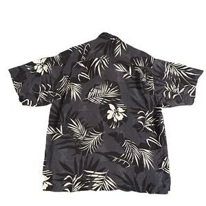 Lot‎ of 2 Tommy Bahama 100% Silk Hawaiian Shirts Mens L Black and Green Floral